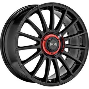 OZ RACING SUPERTURISMO EVOLUZIONE GLOSS BLACK + RED LETTERING  5X112 8x18 8/18 ET35 CB75