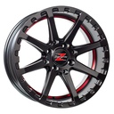 BARZETTA ATV SATIN BLACK WITH RED STRIPE 7x14 4/115 ET10 CB89.1